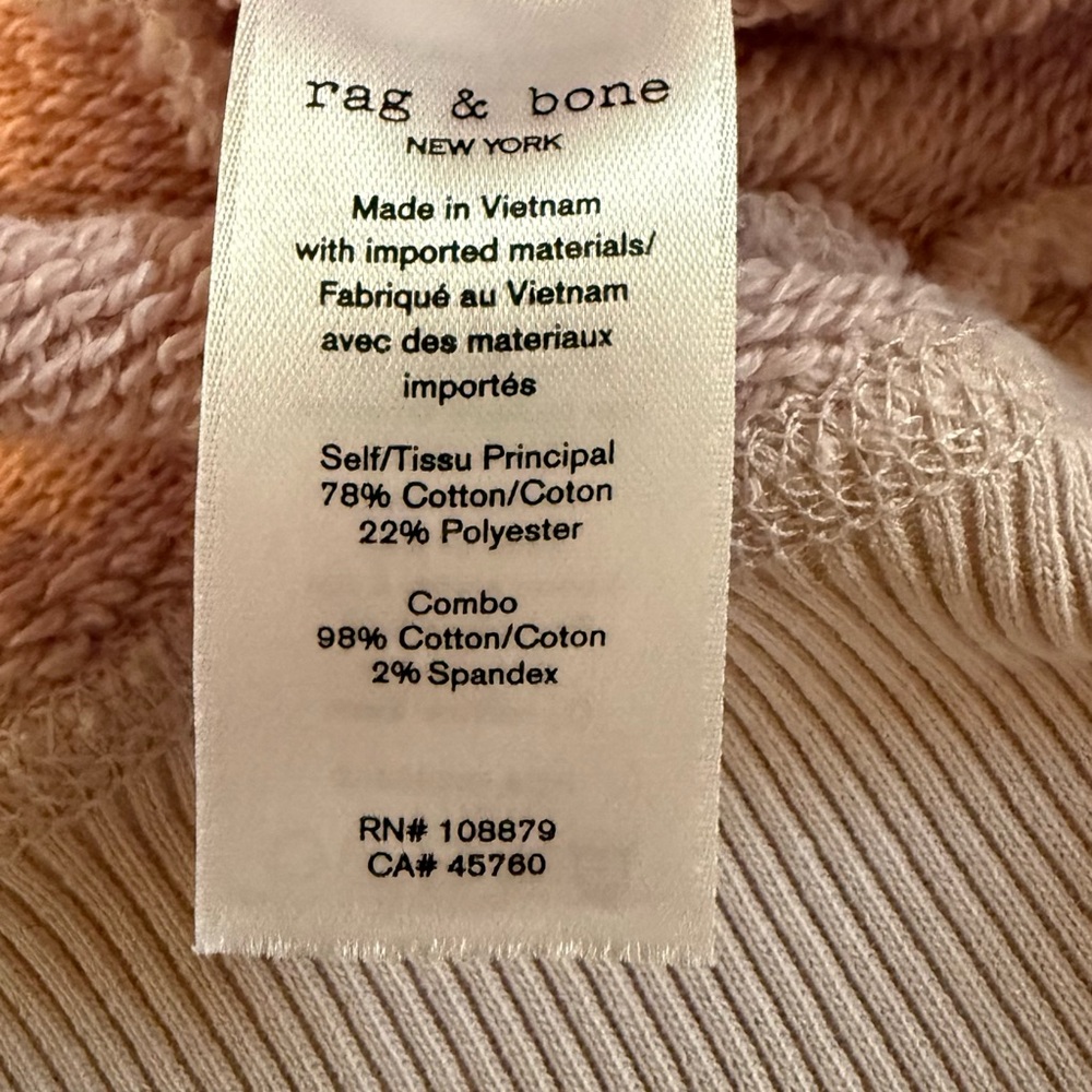 Rag & Bone Cropped Sweatshirt in lavender color size XS - Picture 7 of 8